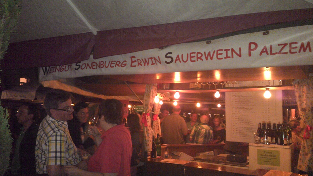 The most popular stand on a wine festival: Called "sour wine" and written in Comic Sans